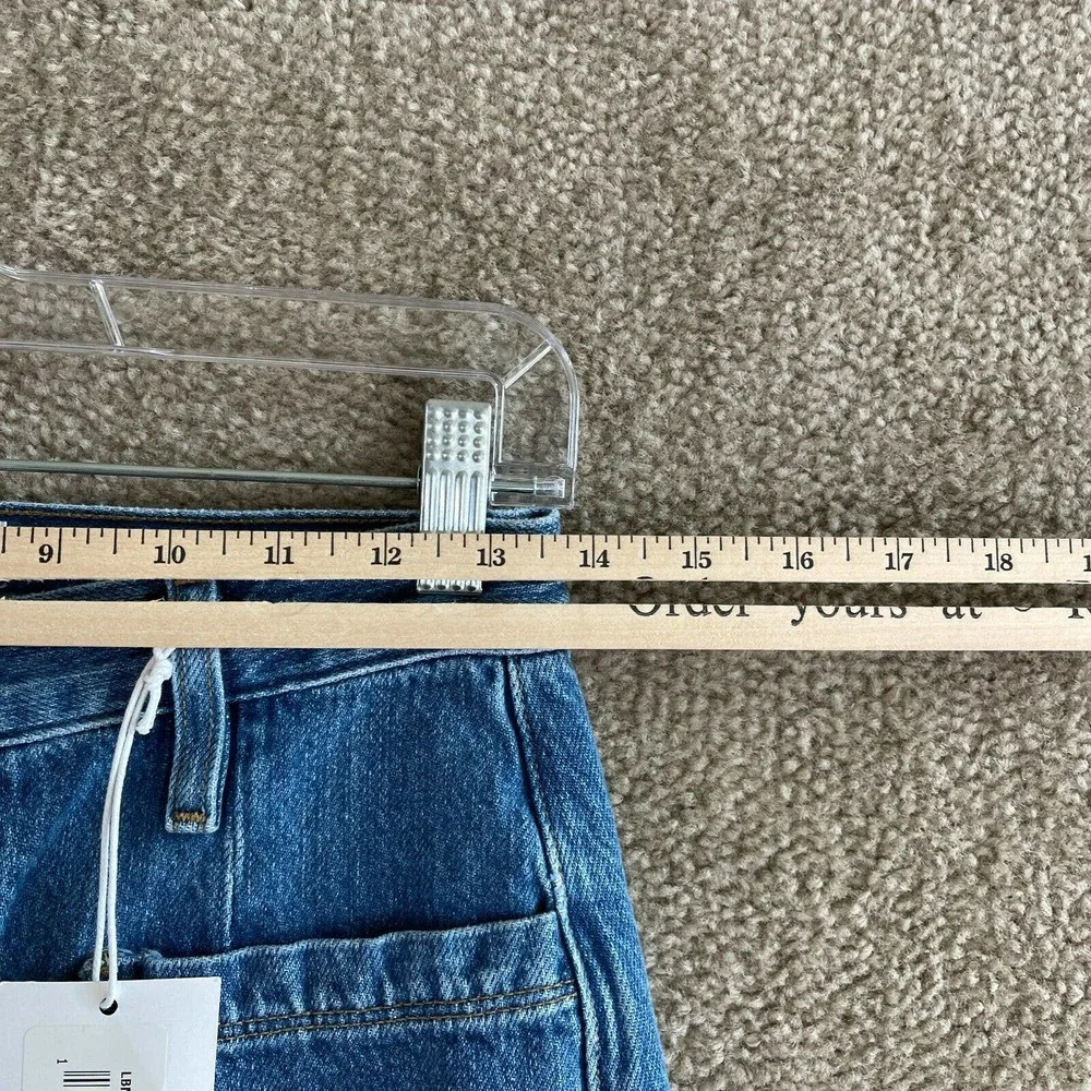 Frame Le Bardot Denim Jean Skirt Womens 24 Margolis Midi High Rise Raw Hem NEW - Picture 7 of 12